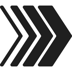 Abstract Black Arrow Shapes Pointing Right On Transparent Background Dynamic Forward Motion Graphic Element