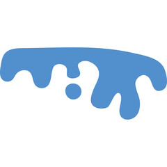 Abstract Blue Liquid Splash Shape with Transparent Background and Soft Edges Representing Fluidity and Movement