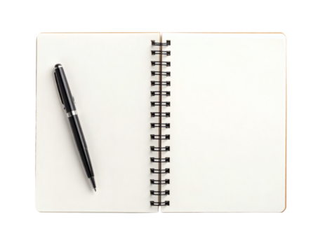 Capture your innovative ideas in a stylish notebook with an elegant black pen ready to inspire creativity