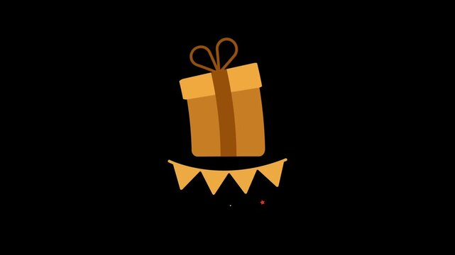 Animated GIFT BOX icons in thin line style