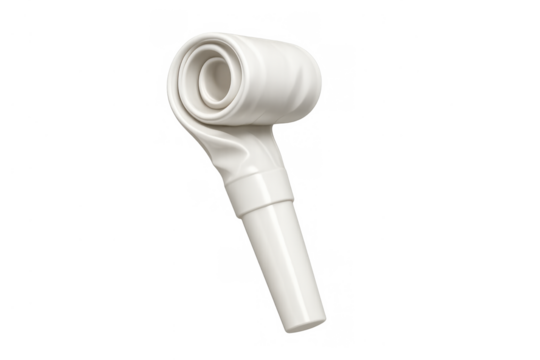 White party blower for celebration, birthday party, new year's eve, and festive event designs on transparent background