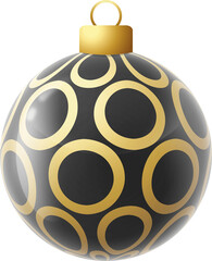 black christmas glass hanging ball