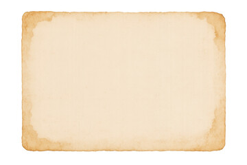 Vintage paper background with aged texture and rough edges creating a retro blank template on transparent background