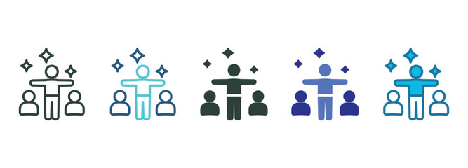 Fototapeta premium Leadership Icon Set Multiple Style Of