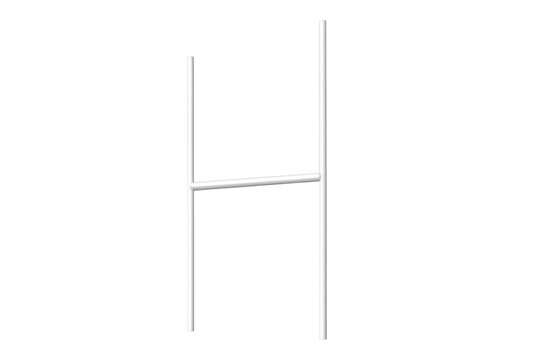 Rugby or american football goalpost, white h-shaped sports equipment for a field goal, cutout with transparent background - Powered by Adobe