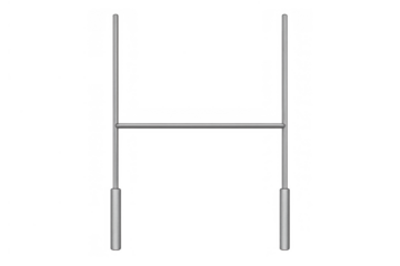 Rugby goal post with transparent background, sport equipment for scoring points, field goal kicking practice