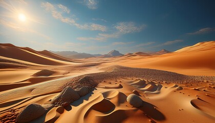 mixed sand and gravel under sunny conditions generative ai