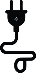 Illustration electrical power plug simple design silhouette vector