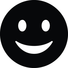 Illustration of a classic smiling face simple black silhouette vector