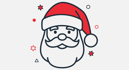 Festive Santa Claus Head Icon - A Cheerful Christmas Celebration Symbol