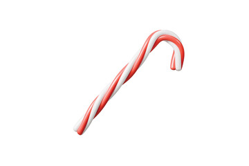 3d candy cane icon. christmas holiday sweets concept. Minimal cartoon xmas candy cane for winter sale banner and social media. isolated on white background. 3d render.