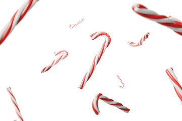 3d red and white candy cane pattern icon. christmas concept. Minimal cartoon candy cane xmas pattern for holiday banner. isolated on white background. 3d render.