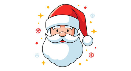 Festive Santa Claus Illustration with Sparkles and Snowflakes, A Cheerful Christmas Greeting