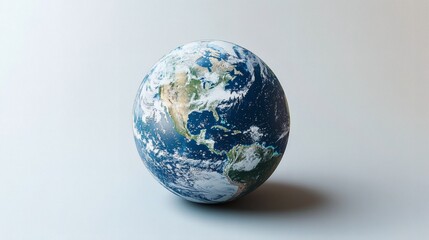 A pristine miniature earth globe is showcased, highlighting continents and oceans, and serving as a compelling illustration of global interconnectedness.