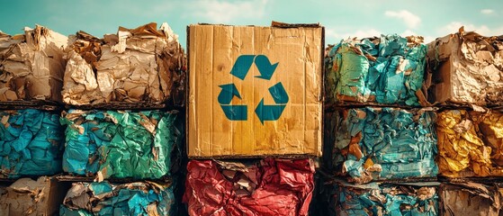 A visual representation of cardboard boxes stacked, a symbol of resourcefulness and ecological stewardship. A pivotal image, ideal for promoting recycling initiatives and sustainable practices.