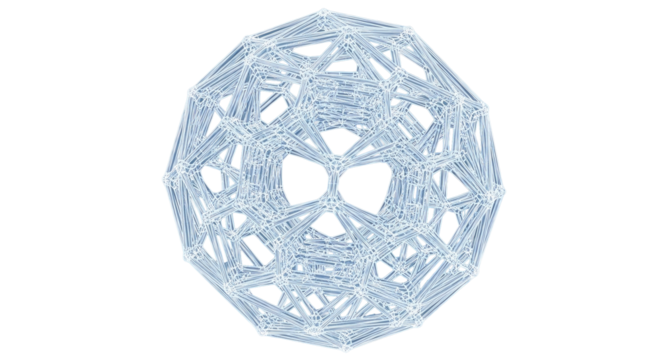 Futuristic Glowing Wireframe Geometric Structure Abstract Design