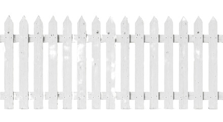 White Picket Fence PNG Isolated on White Background Realistic Wooden Garden Fence Border Clipart Home Exterior and Landscape Design Graphic Element Set