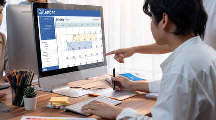 Calendar on computer software application for schedule planning for personal organizer and online...