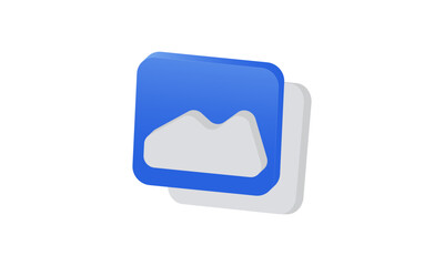 gallery blue icon 3d design vector illustration