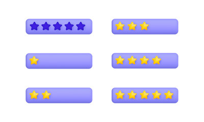 set 3d icon vector rating decoration modern design