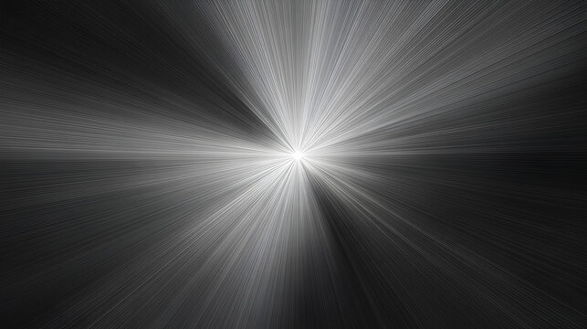 Black and white radial border vignette abstract background. Smooth gradient blend. Central light glow. Soft, blurred edges. Noise grain texture. Grayscale fade. Minimal monochrome light burst effect - Powered by Adobe