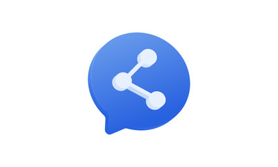 3d design vector chat blue bubble share