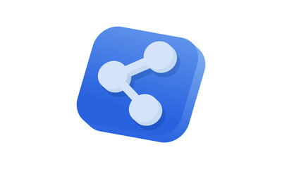 3d design vector icon chat blue bubble share