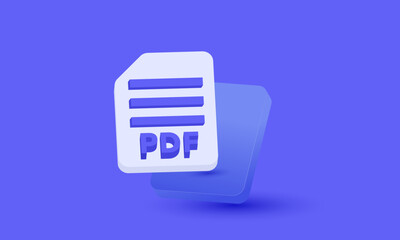 3d file pdf format design vector icon illustration