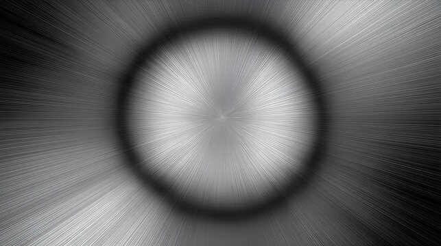 Black and white radial border vignette abstract background. Smooth gradient blend. Central light glow. Soft, blurred edges. Noise grain texture. Grayscale fade. Minimal monochrome light burst effect