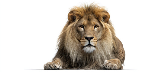 A fierce lion centered on a game card, shown in ultra-realistic detail against a pure white background.