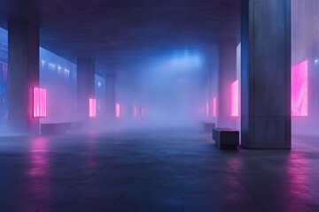 cyberpunk cityscape, cyberpunk market with neon haze, digital signage, and reflections at street level