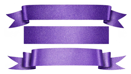 purple ribbons with glitter collection set