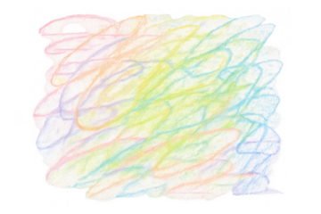 Pastel color doodle with abstract scribbles creating a vibrant hand-drawn texture. Art element with transparency