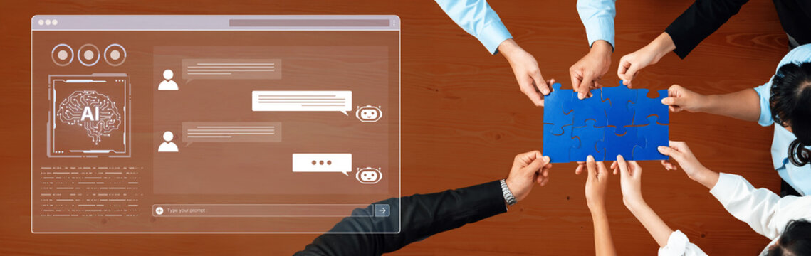 A user interface of a conversational AI platform. A user interacts with an intelligent chatbot by typing prompts to receive support and information from the digital brain. Fermion - Powered by Adobe