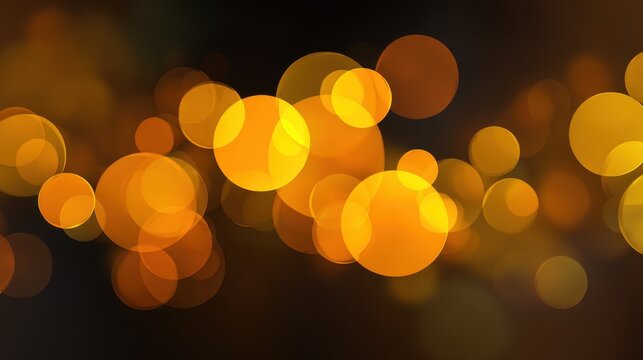 Abstract background with glowing golden bokeh circles creating a warm and inviting atmosphere for designs and creative projects focused on elegance