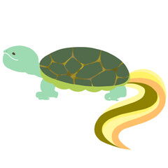 縁起物のいい亀の手描きイラスト