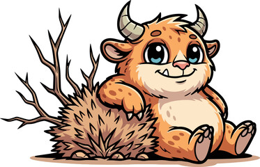 sweet spotted fantasy beast contentedly settles into its natural habitat