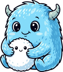 gentle monster embraces its tiny fluffy companion with sweet affection