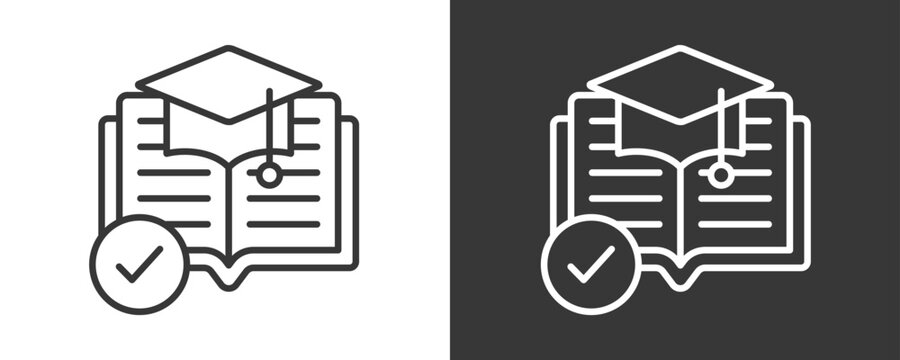 Academic Icon Set Vector Collection Isolated In Black And White