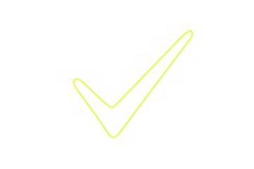 Glowing neon check mark symbol indicating approval, success, verification, and completion on a transparent background