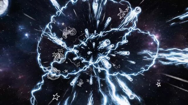 Astral barrage hurtles through cosmic dreamscape