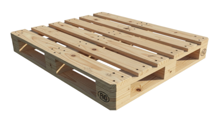 Clean Wooden Shipping Pallet Isolated on White Background