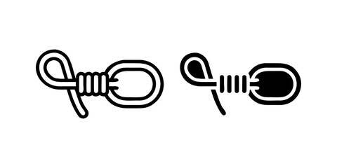 Safety Rope Icon of Essential climbing safety equipment icons for Protection, Climbing, and Secure Support Design