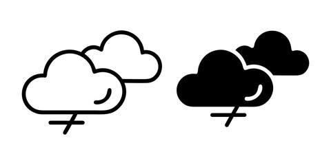 Storm outline and pictogram Icon for Weather, Lightning, and Natural Disaster Design