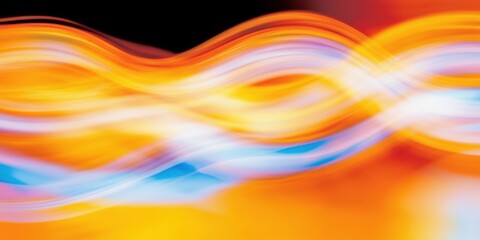 Fototapeta premium Abstract colorful wave design with orange and blue motion elements creating vibrant dynamic background art with flowing energy.