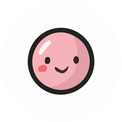Fototapeta premium Happy Pink Circle Character Vector Illustration