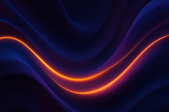 Abstract glowing neon wave lines fluid dark background design