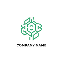 Abstract Geometric Hexagon Tech Logo Design Concept.