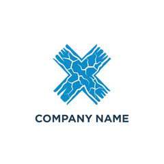 Obraz premium Blue X Logo Design for Company Branding.