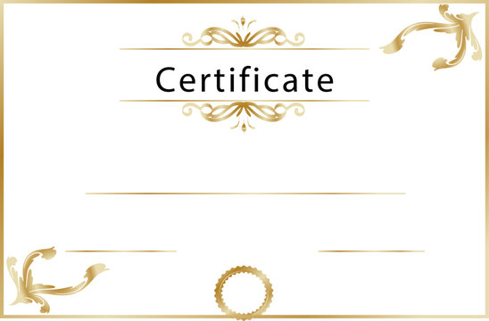 Elegant certificate template with gold accents, perfect for awards and recognition.